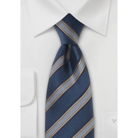 Navy and Gold Striped Tie