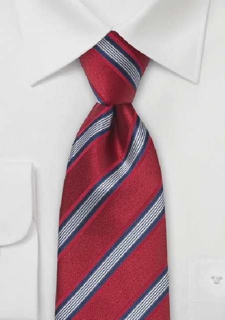 Cardinal Red Striped Silk Tie
