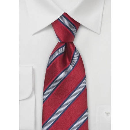 Cardinal Red Striped Silk Tie