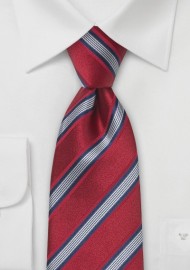 Cardinal Red Striped Silk Tie