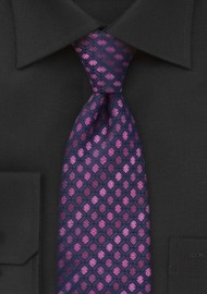 Midnight Blue and Pink Silk Tie