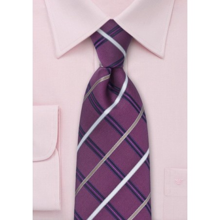Purple Checkered Necktie