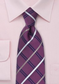 Purple Checkered Necktie