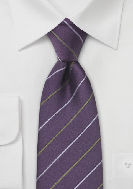 Dark Purple Striped Tie