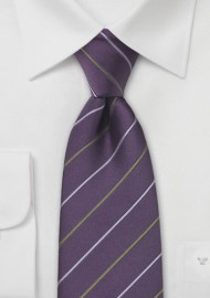Dark Purple Striped Tie