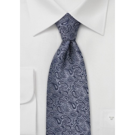 Black and Gray Paisley Silk Tie