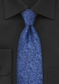 Steel Blue Paisley Silk Tie