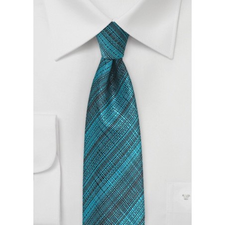 Skinny Teal and Black Necktie