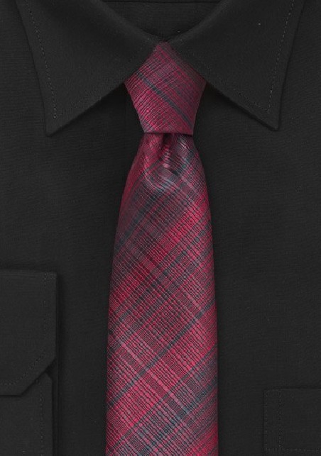 Cherry Red Skinny Tie