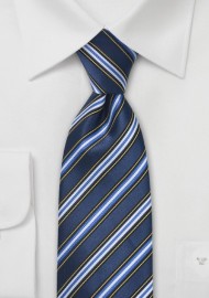 Elegant Navy Blue Striped Tie