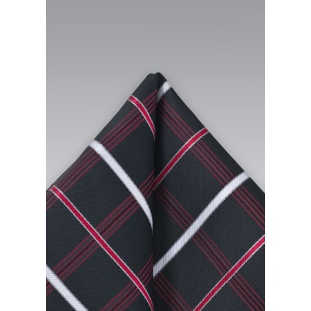 Black and Red Pocket Square