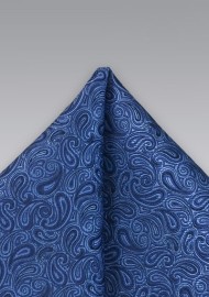 Lapis Blue Paisley Pocket Square