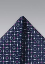 Pink Blue Gray Pocket Square