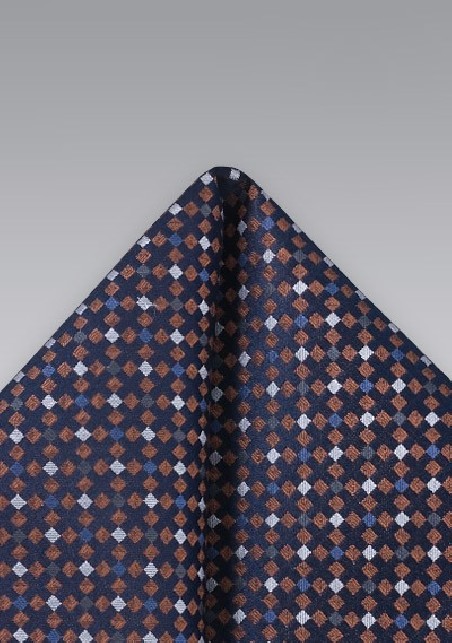 Brown Blue Pocket Square