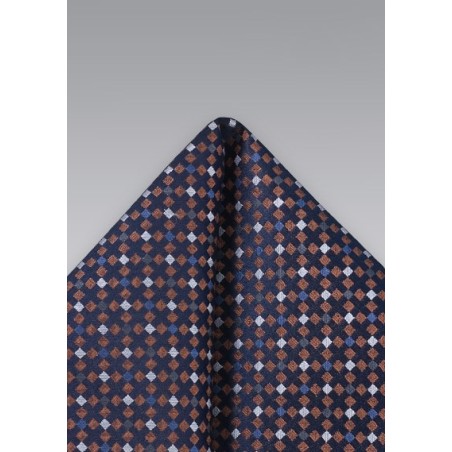 Brown Blue Pocket Square