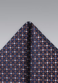 Brown Blue Pocket Square