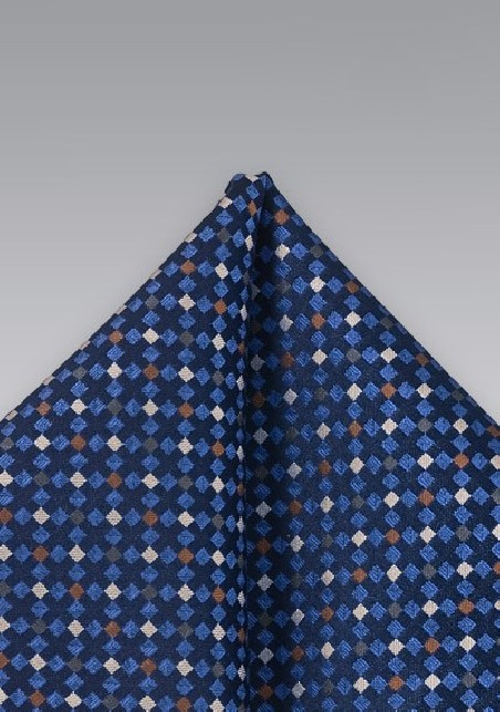 Blue Patterned Pocket Square