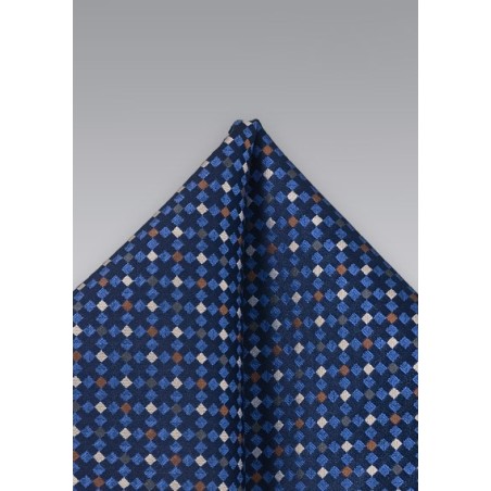 Blue Patterned Pocket Square