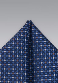 Blue Patterned Pocket Square