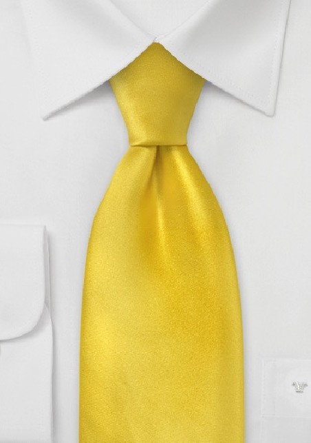 Solid Silk Tie in Canary Yellow