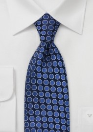 Navy Blue Dotted Silk Tie