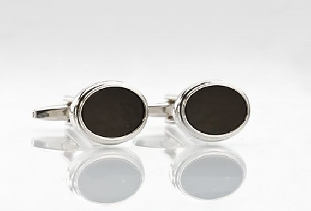 Black and Silver Cufflink Studs