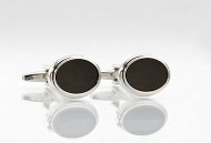 Black and Silver Cufflink Studs