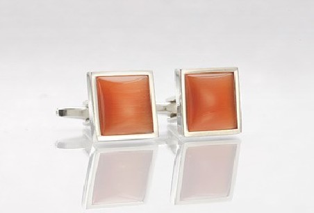 Orange and Silver Cuifflinks