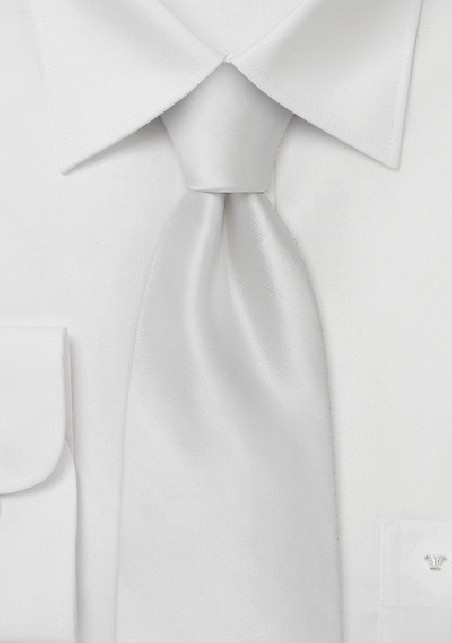 White Silk Tie in Kids Length