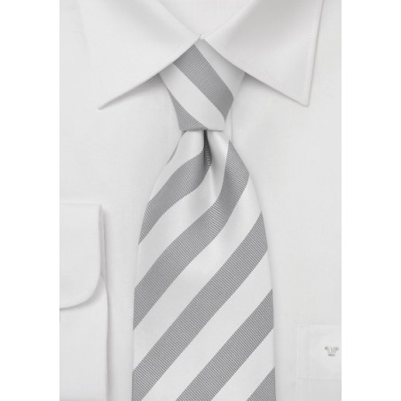 Kids Tie in Silver and White