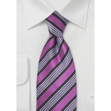 Pink, Fuchsia, Black Silk Tie