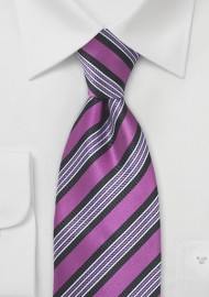 Pink, Fuchsia, Black Silk Tie