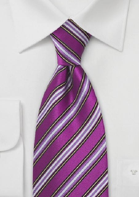 Bright Lavender Striped Tie