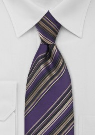 Purple and Brown Striped Tie