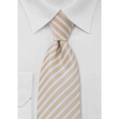 Wheat Tan Striped Tie