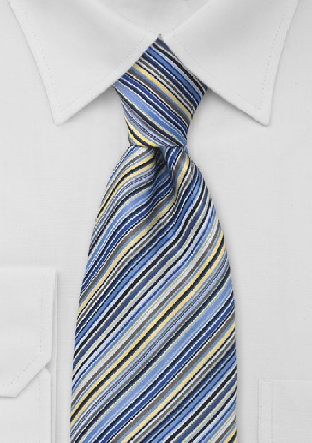Modern Blue and Yellow Tie