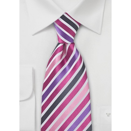 Pink and Purple Striped Necktie