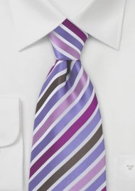 Silk Tie in Pink, Purple, Brown