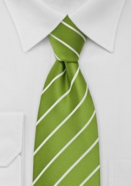 XL Chartreuse Green Striped Tie