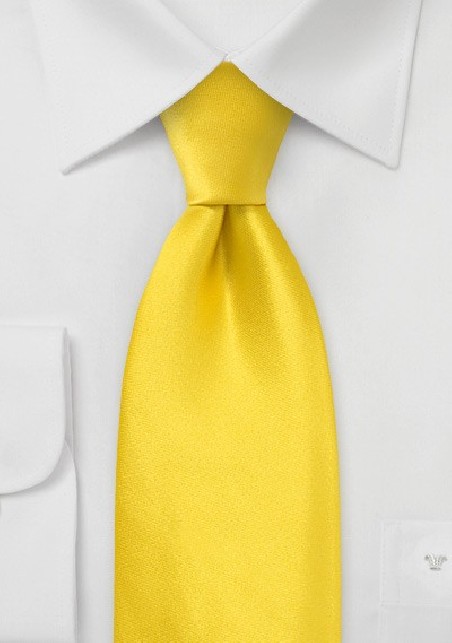 Kids Silk Tie in Canary Yellow