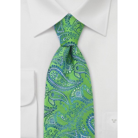 Trendy Green Blue Paisley Tie