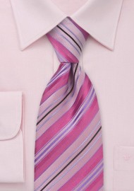 Raspberry Pink Striped Tie