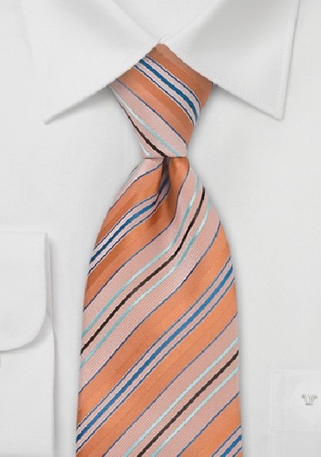 Orange, Blue, Turquoise Tie