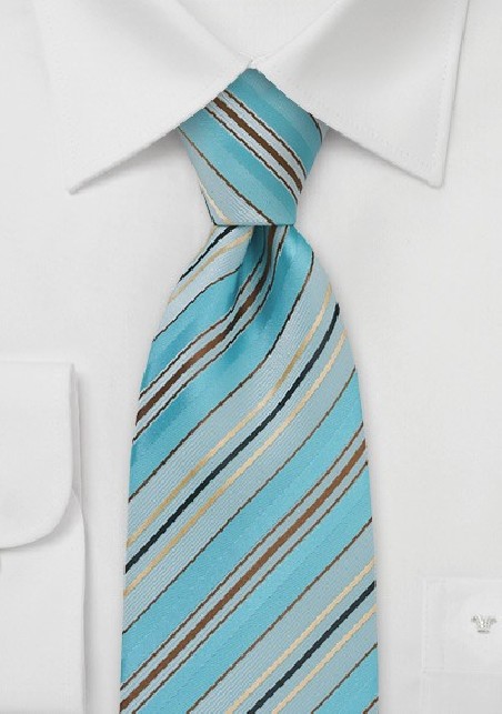 Pool Blue Striped Necktie