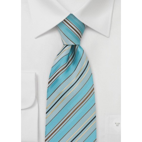 Pool Blue Striped Necktie