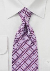 Mauve Pink Checkered Tie