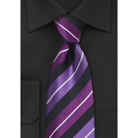 Black and Purple Silk Tie