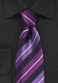 Black and Purple Silk Tie