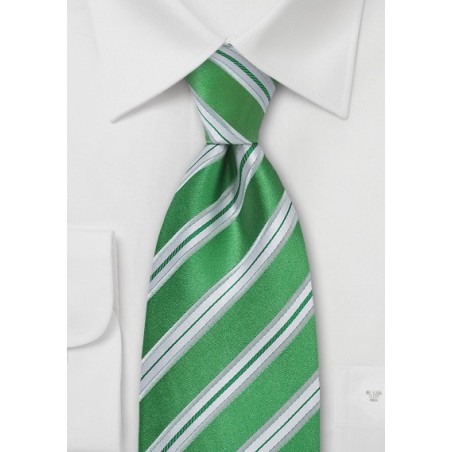 Shamrock Green Striped Tie