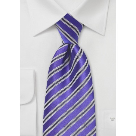 Striped Tie in Kings Purple